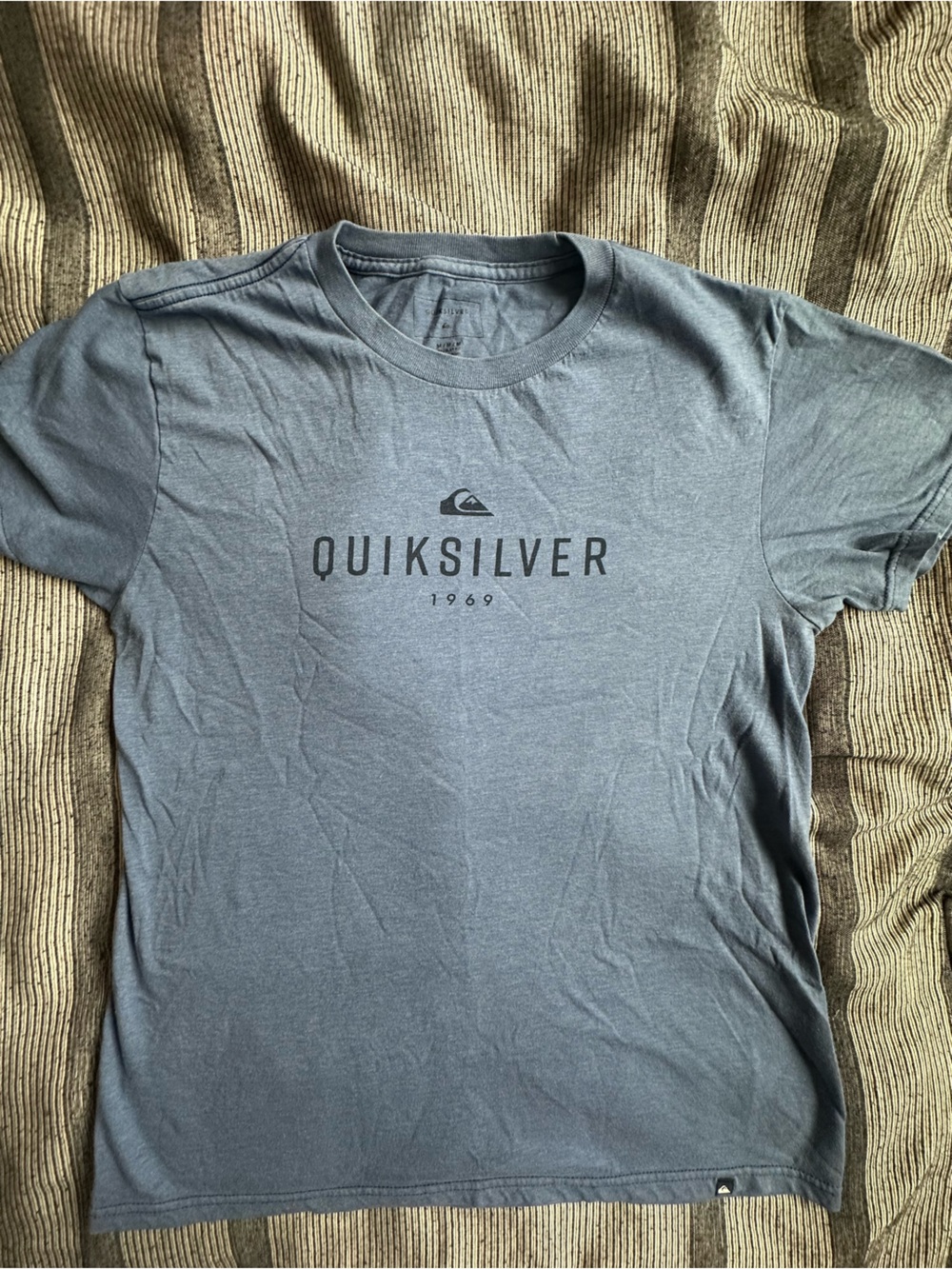 Quiksilver Slate Blue Logo Crew Tee